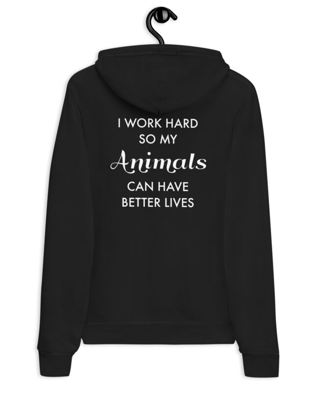 Black Animals hoodie by @briankangal, back view