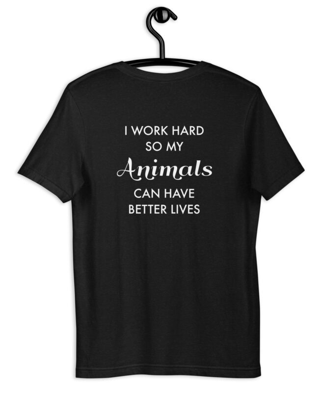 Black heather Animals T-shirt by @briankangal, back view