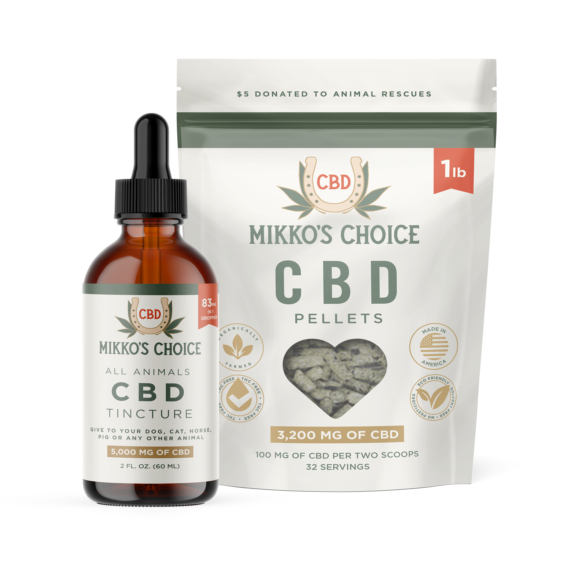 1 lb. Pellets and 5,000 Tincture CBD Pet Bundle | Mikko's Choice
