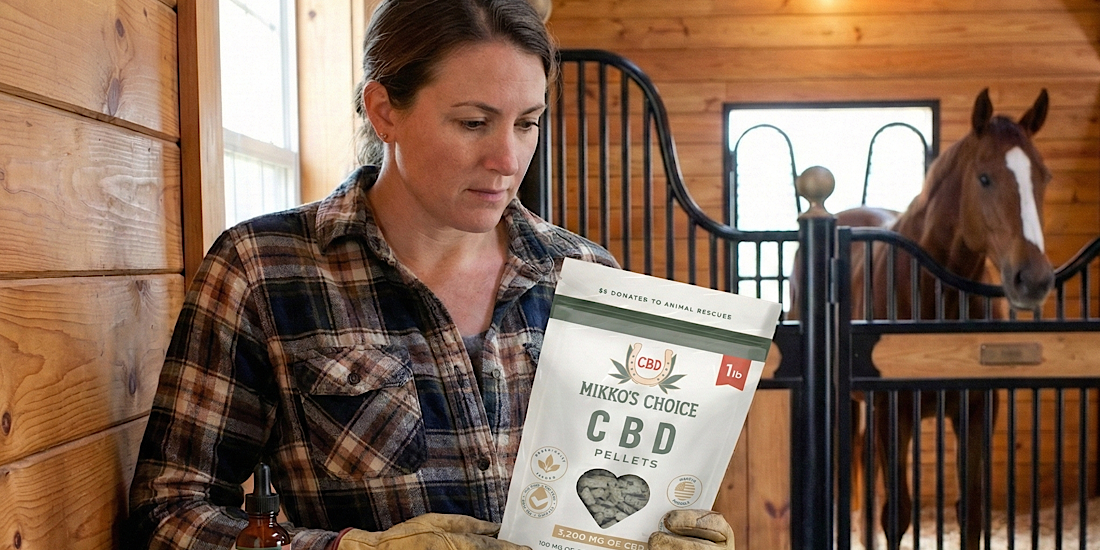 Reading ingredient labels of third-party tested CBD products for animals.