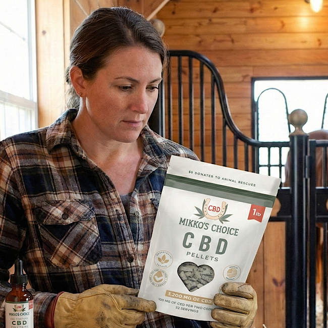 Reading ingredient labels of third-party tested CBD products for animals.